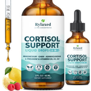 Cortisol Support Drops 18 in 1 – Stress & Sleep – Magnesium, Ashwagandha, GABA – 60mL